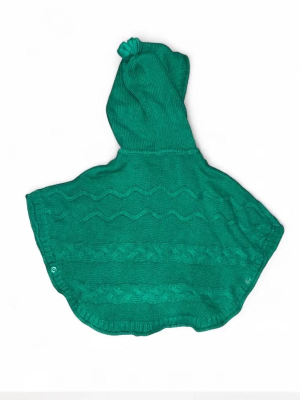 Gymboree Hooded Knit Poncho Jacket in Teal with Multicolor Buttons